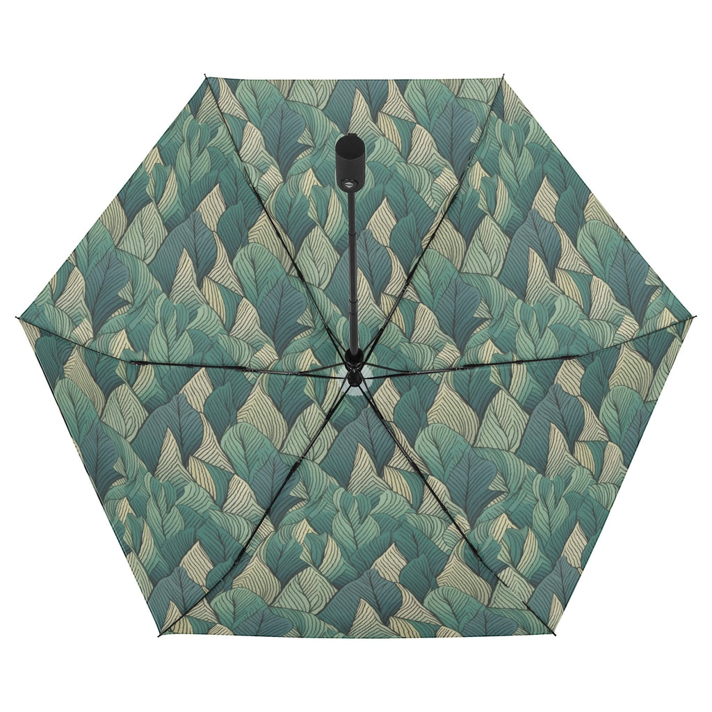 Leaf Pattern Compact Automatic Umbrella Compact Automatic Umbrella Plants Printed Offshore