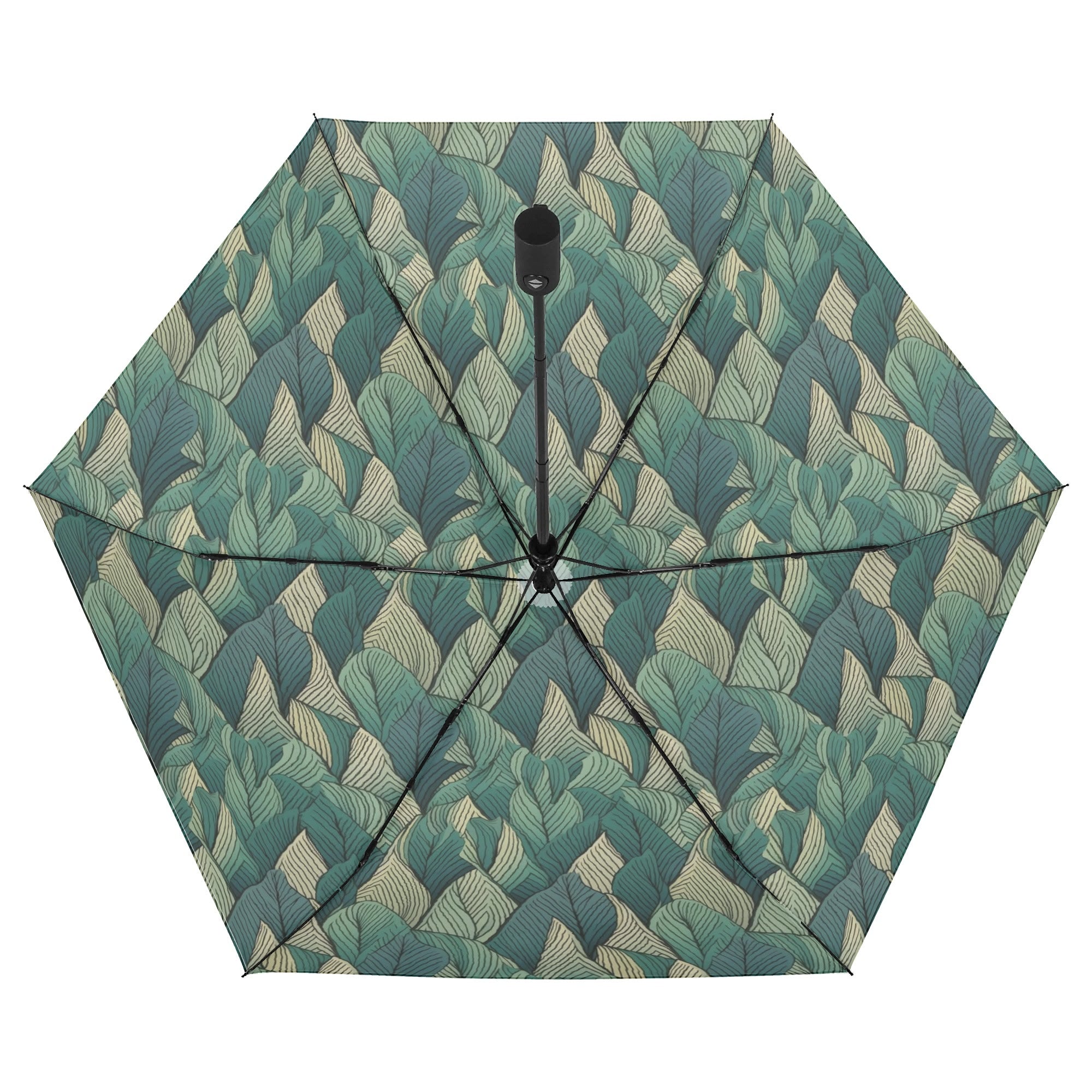 Leaf Pattern Compact Automatic Umbrella Compact Automatic Umbrella Plants Printed Offshore