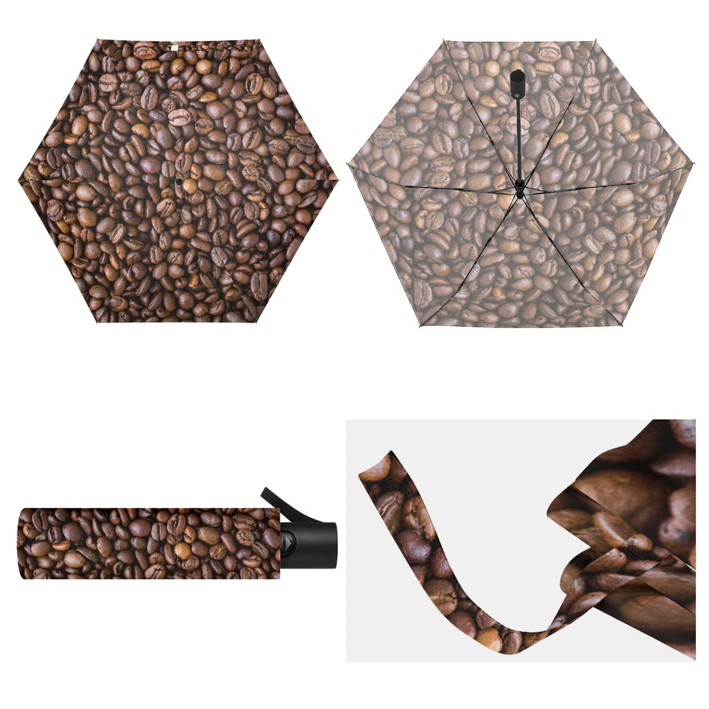 Coffee Beans Compact Automatic Umbrella Compact Automatic Umbrella Coffee Printed Offshore