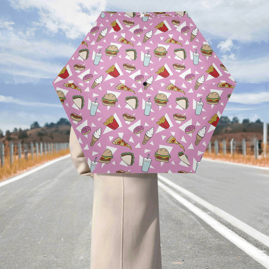 Fast Food Compact Automatic Umbrella Compact Automatic Umbrella Food Printed Offshore
