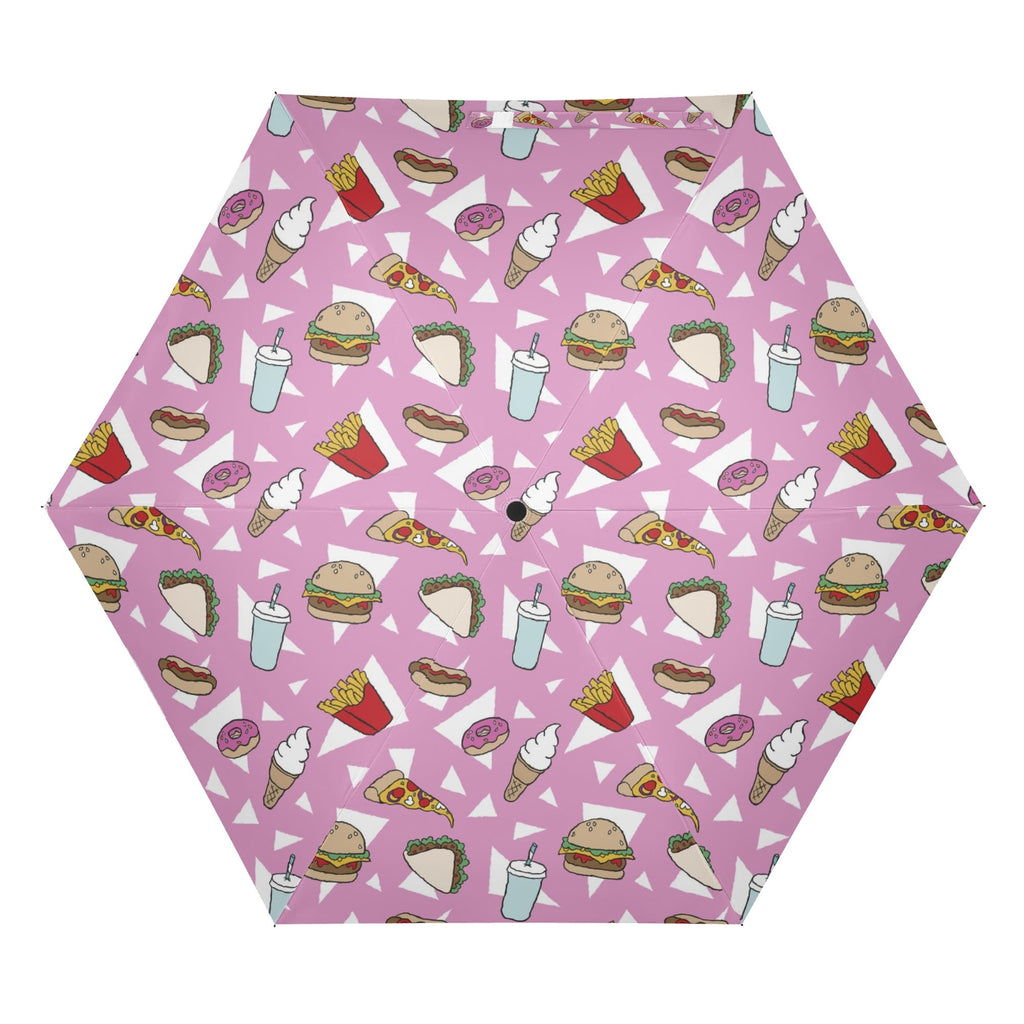 Fast Food Compact Automatic Umbrella Compact Automatic Umbrella Food Printed Offshore