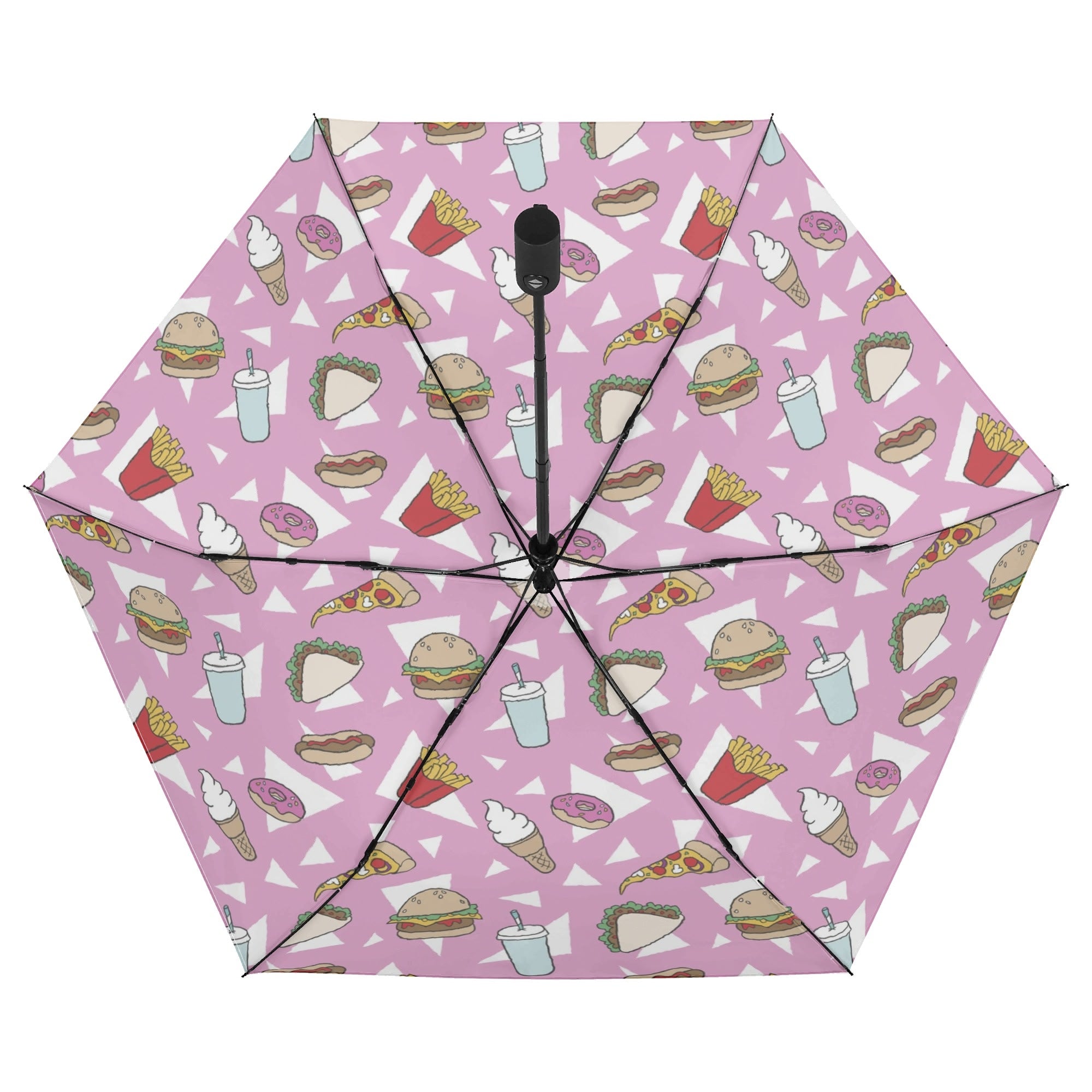 Fast Food Compact Automatic Umbrella Compact Automatic Umbrella Food Printed Offshore