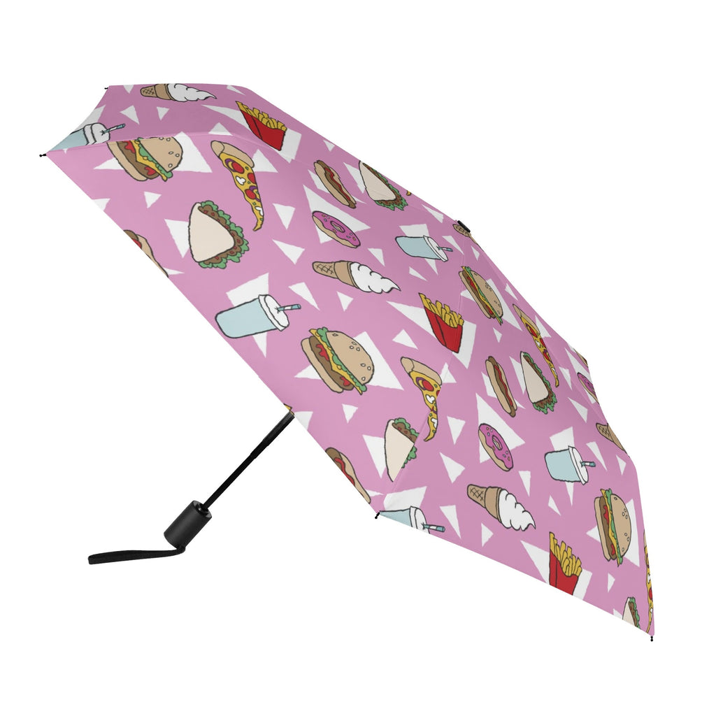 Fast Food Compact Automatic Umbrella Compact Automatic Umbrella Food Printed Offshore