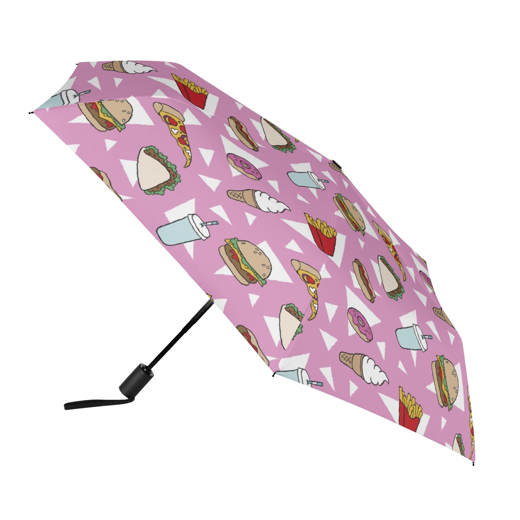 Fast Food Compact Automatic Umbrella Compact Automatic Umbrella Food Printed Offshore