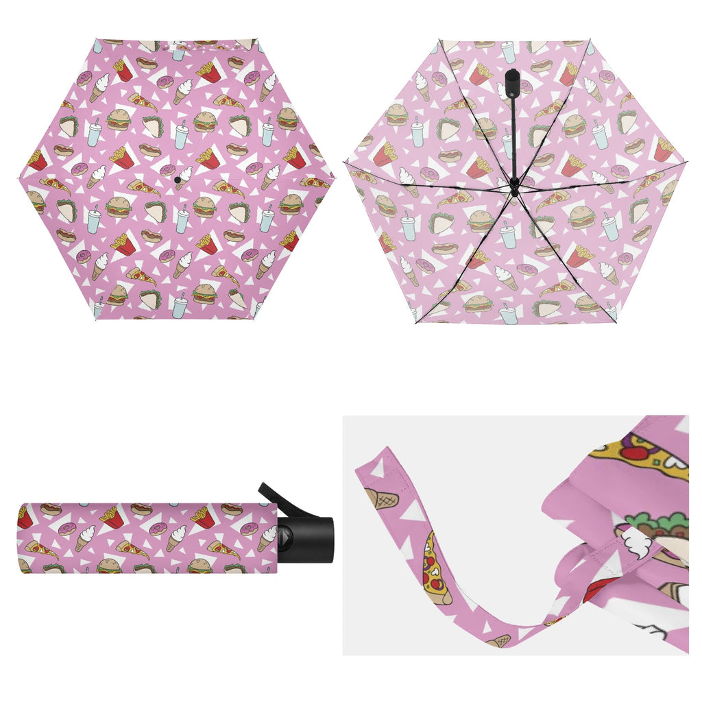 Fast Food Compact Automatic Umbrella Compact Automatic Umbrella Food Printed Offshore
