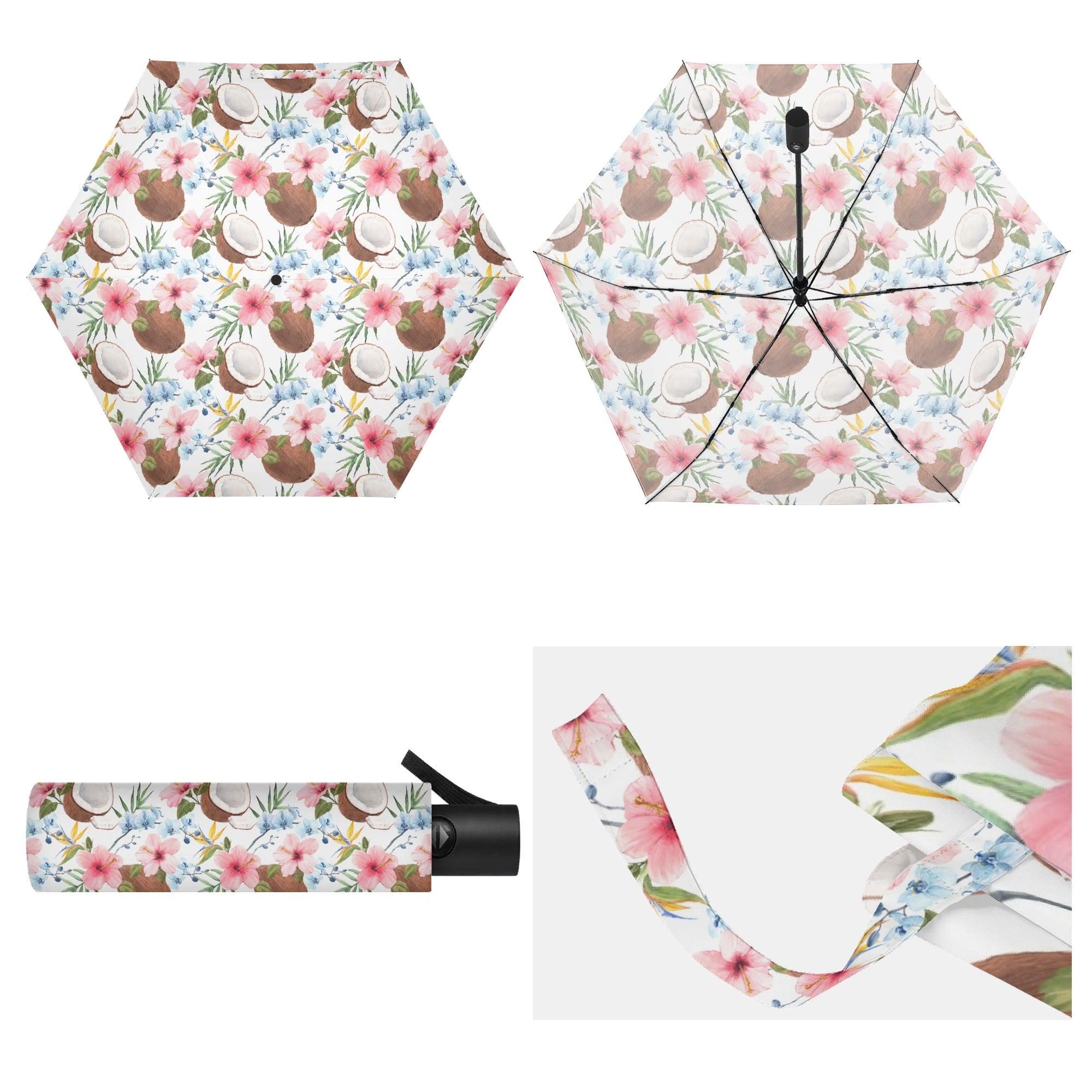 Coconuts Compact Automatic Umbrella Compact Automatic Umbrella Food Printed Offshore