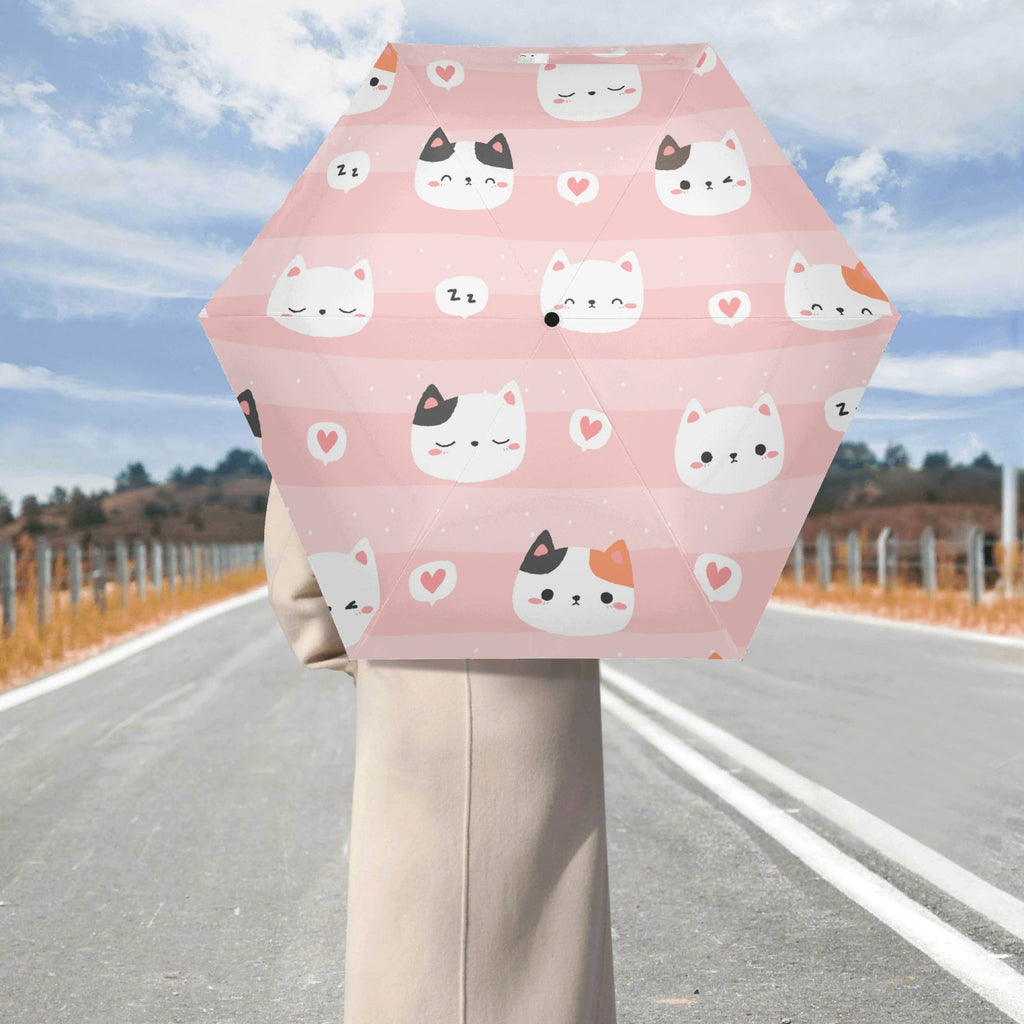 Pink Cats Compact Automatic Umbrella Compact Automatic Umbrella animal Printed Offshore