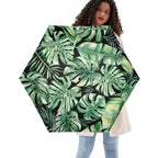 Jungle Leaves Compact Automatic Umbrella Default Title Compact Automatic Umbrella Plants Printed Offshore