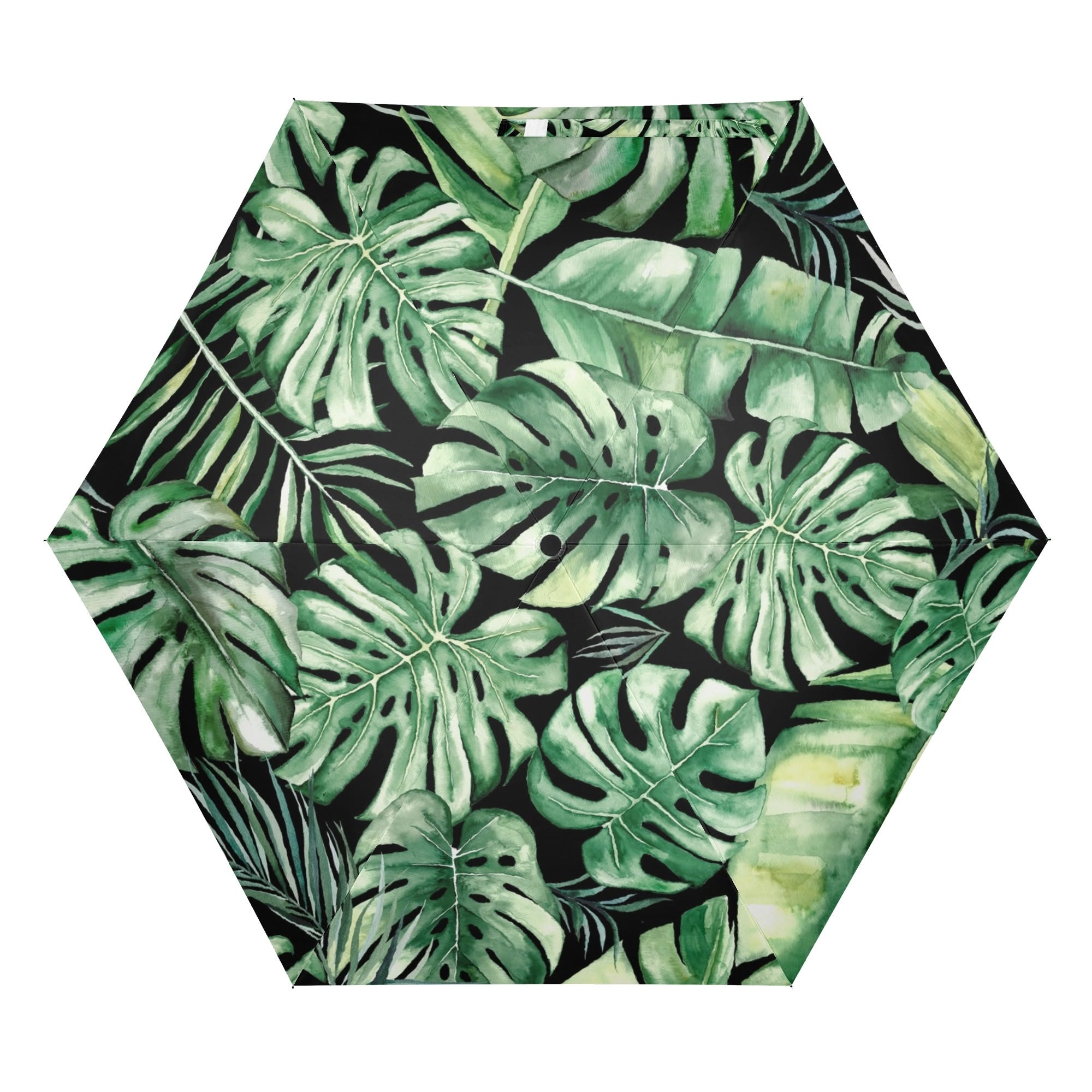 Jungle Leaves Compact Automatic Umbrella Compact Automatic Umbrella Plants Printed Offshore