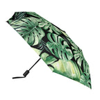 Jungle Leaves Compact Automatic Umbrella Compact Automatic Umbrella Plants Printed Offshore
