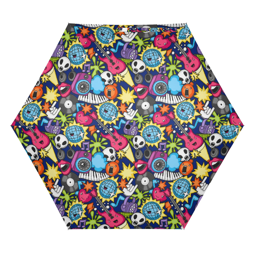 Sticker Music Compact Automatic Umbrella Compact Automatic Umbrella Music Printed Offshore
