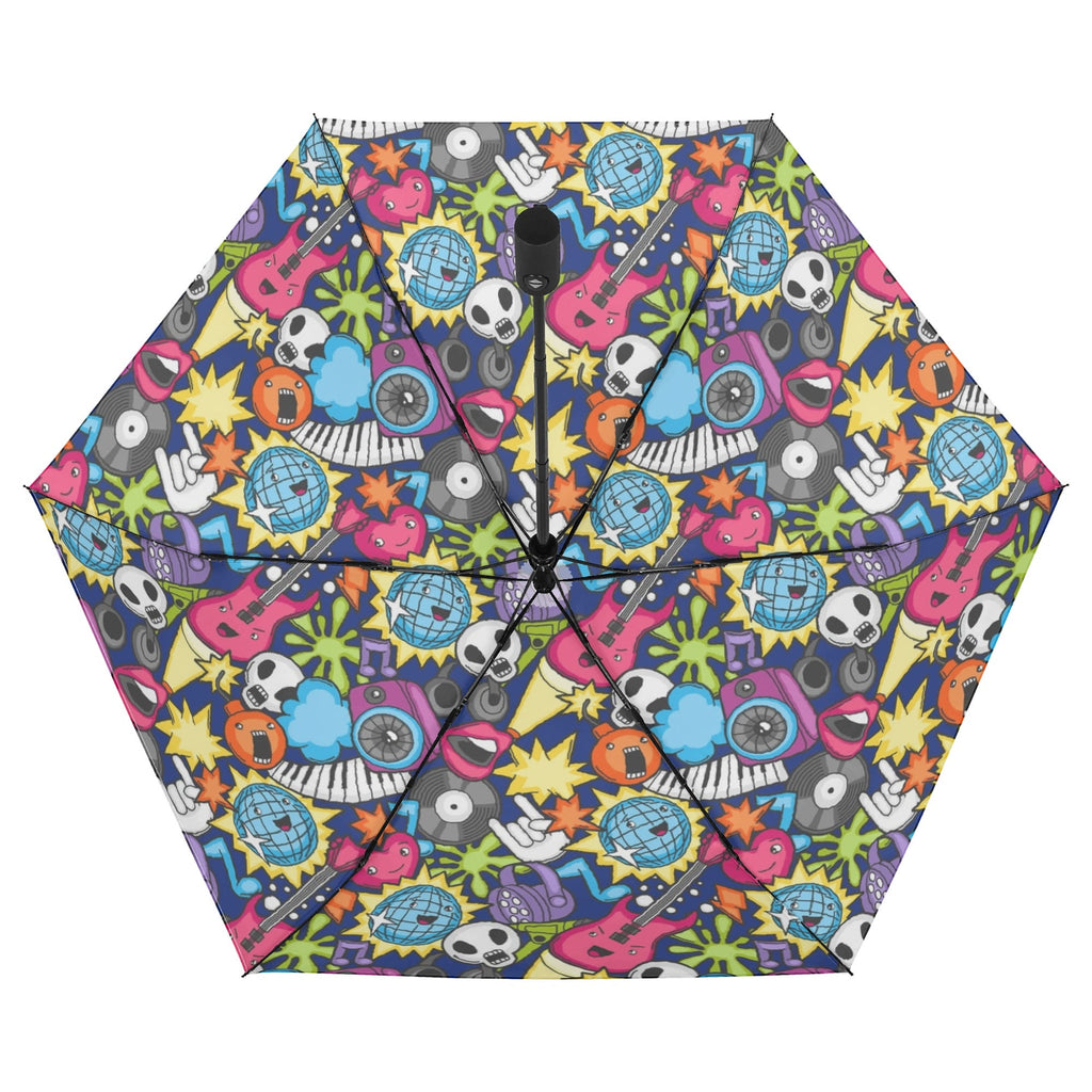 Sticker Music Compact Automatic Umbrella Compact Automatic Umbrella Music Printed Offshore