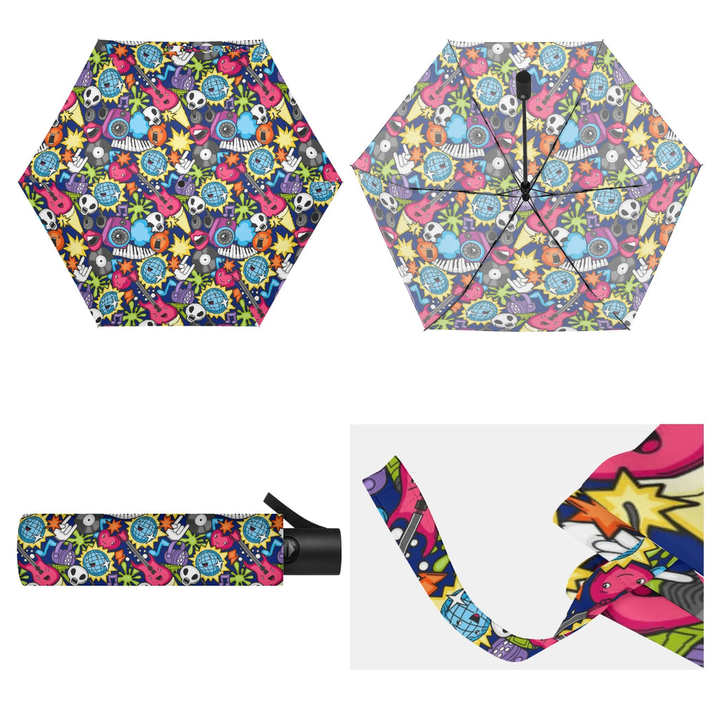 Sticker Music Compact Automatic Umbrella Compact Automatic Umbrella Music Printed Offshore