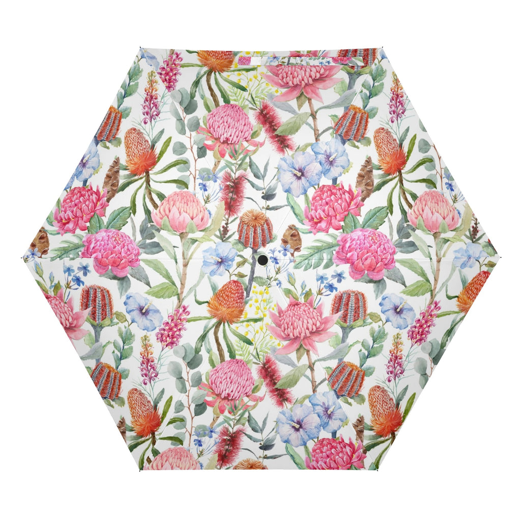 Australian Flowers Compact Automatic Umbrella Compact Automatic Umbrella Plants Printed Offshore