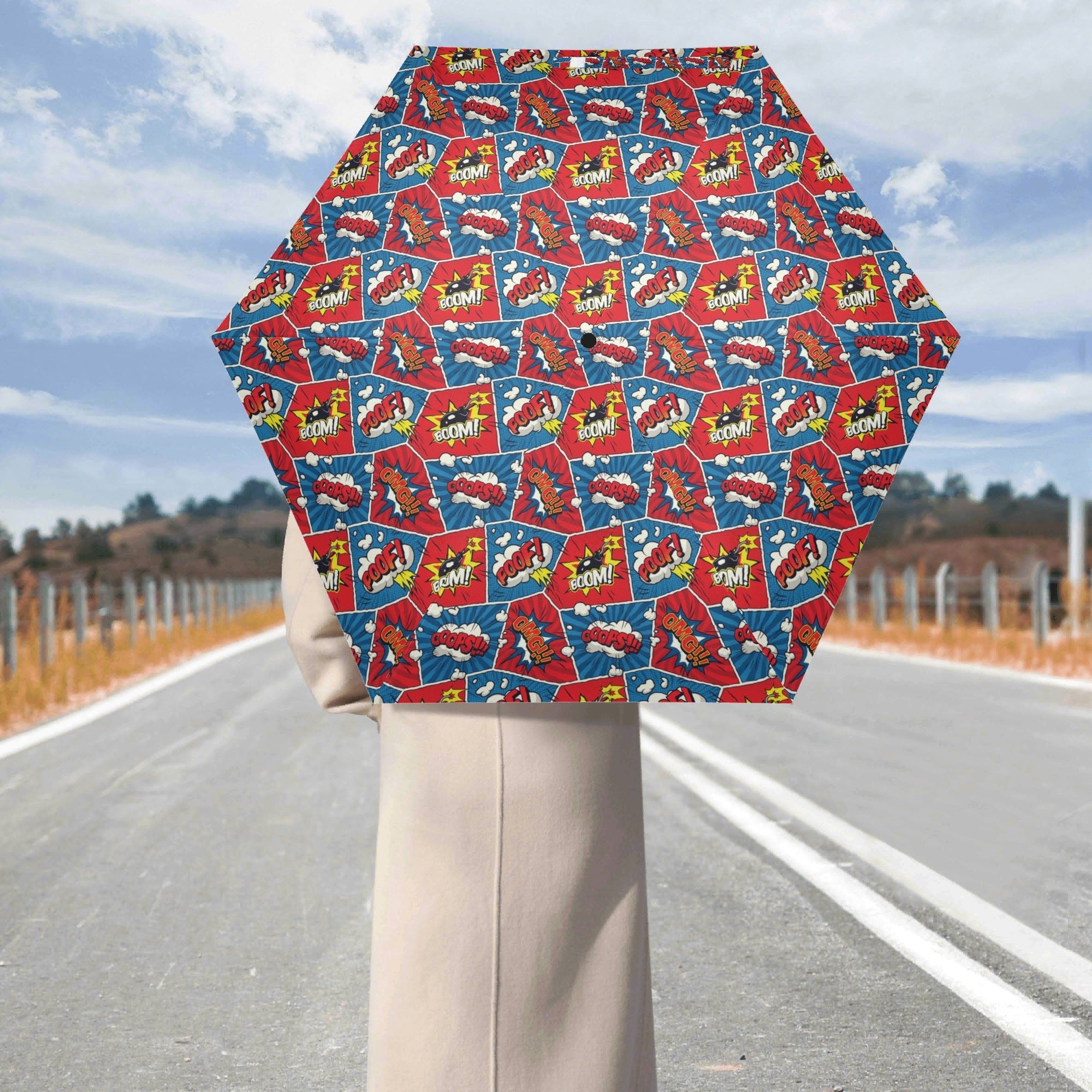 Comic Book Cells Compact Automatic Umbrella Compact Automatic Umbrella comic Printed Offshore