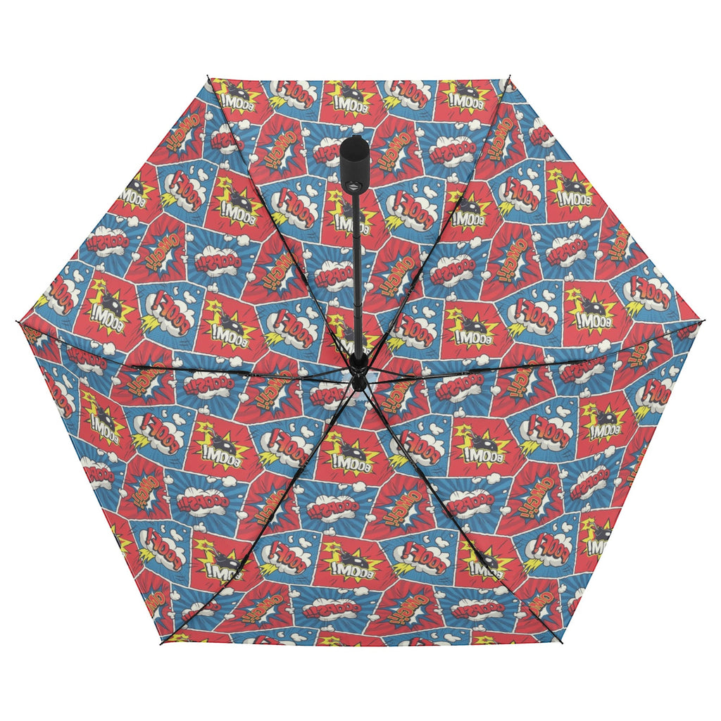 Comic Book Cells Compact Automatic Umbrella Compact Automatic Umbrella comic Printed Offshore