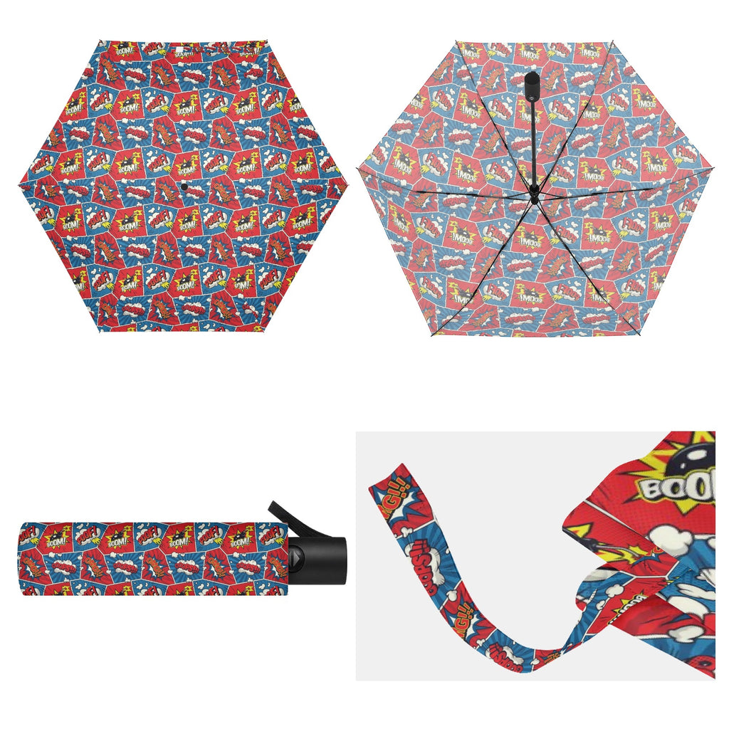 Comic Book Cells Compact Automatic Umbrella Compact Automatic Umbrella comic Printed Offshore