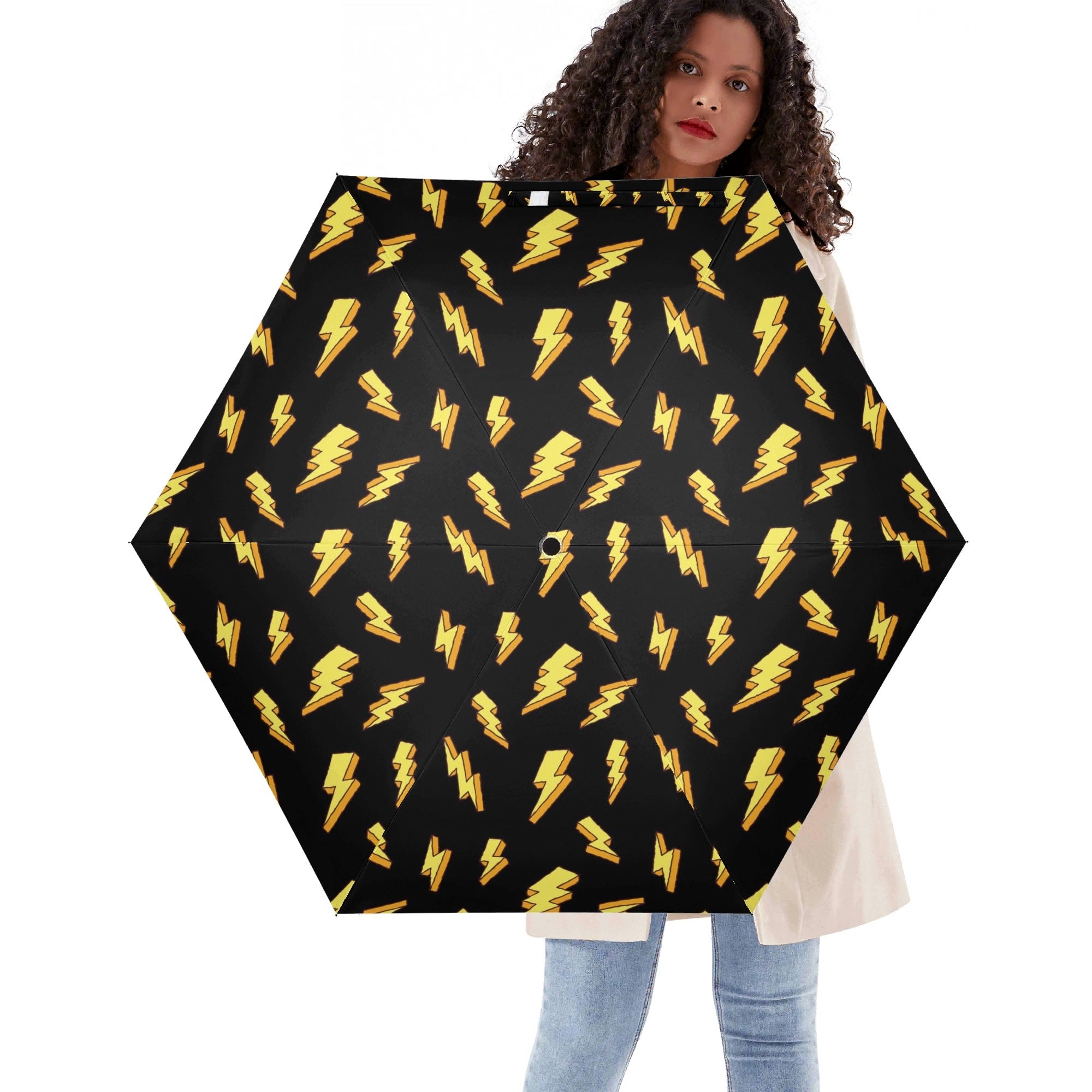 Lightning Bolts Compact Automatic Umbrella Default Title Compact Automatic Umbrella comic Printed Offshore