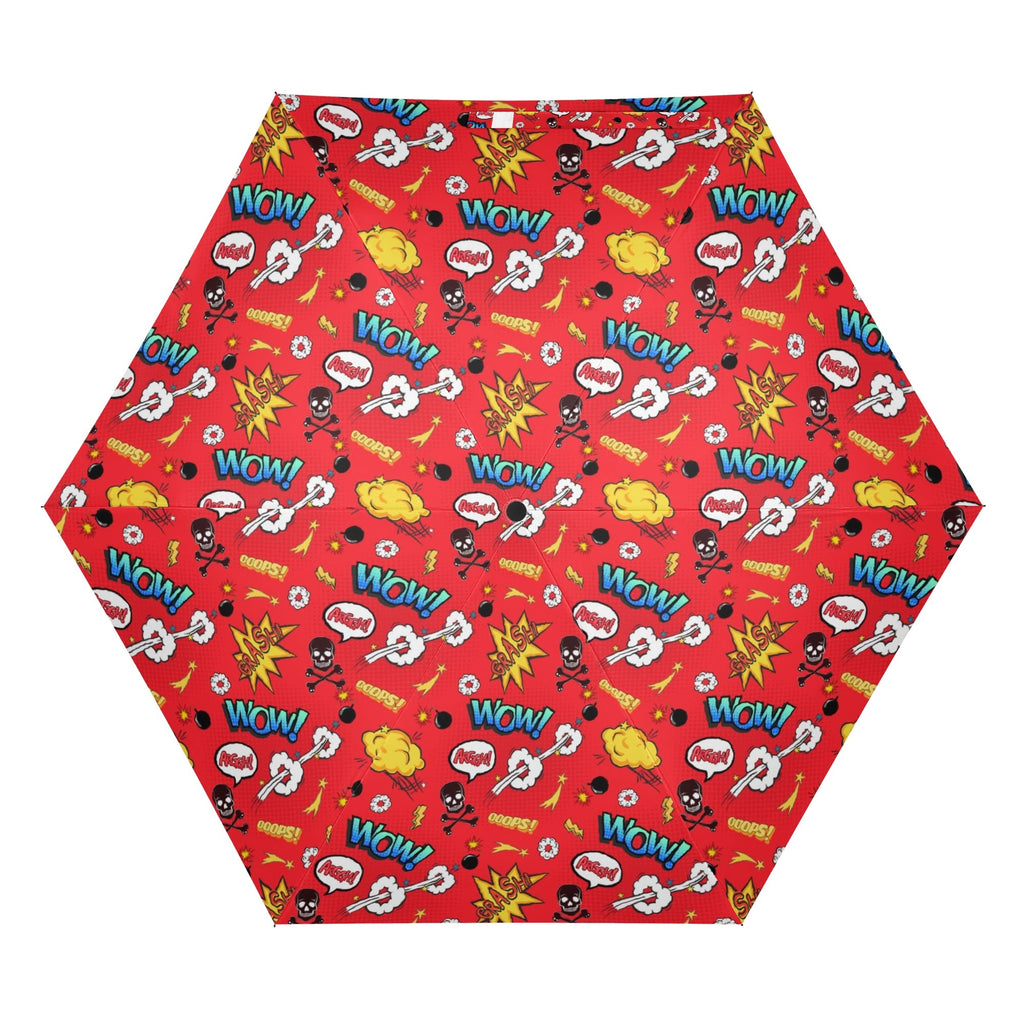 Comic Book Red Compact Automatic Umbrella Compact Automatic Umbrella comic Printed Offshore