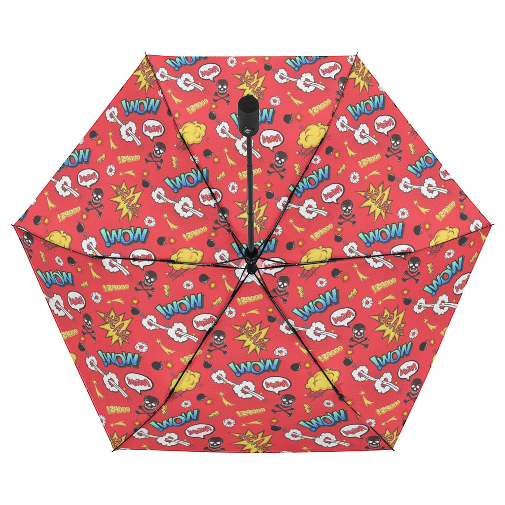 Comic Book Red Compact Automatic Umbrella Compact Automatic Umbrella comic Printed Offshore