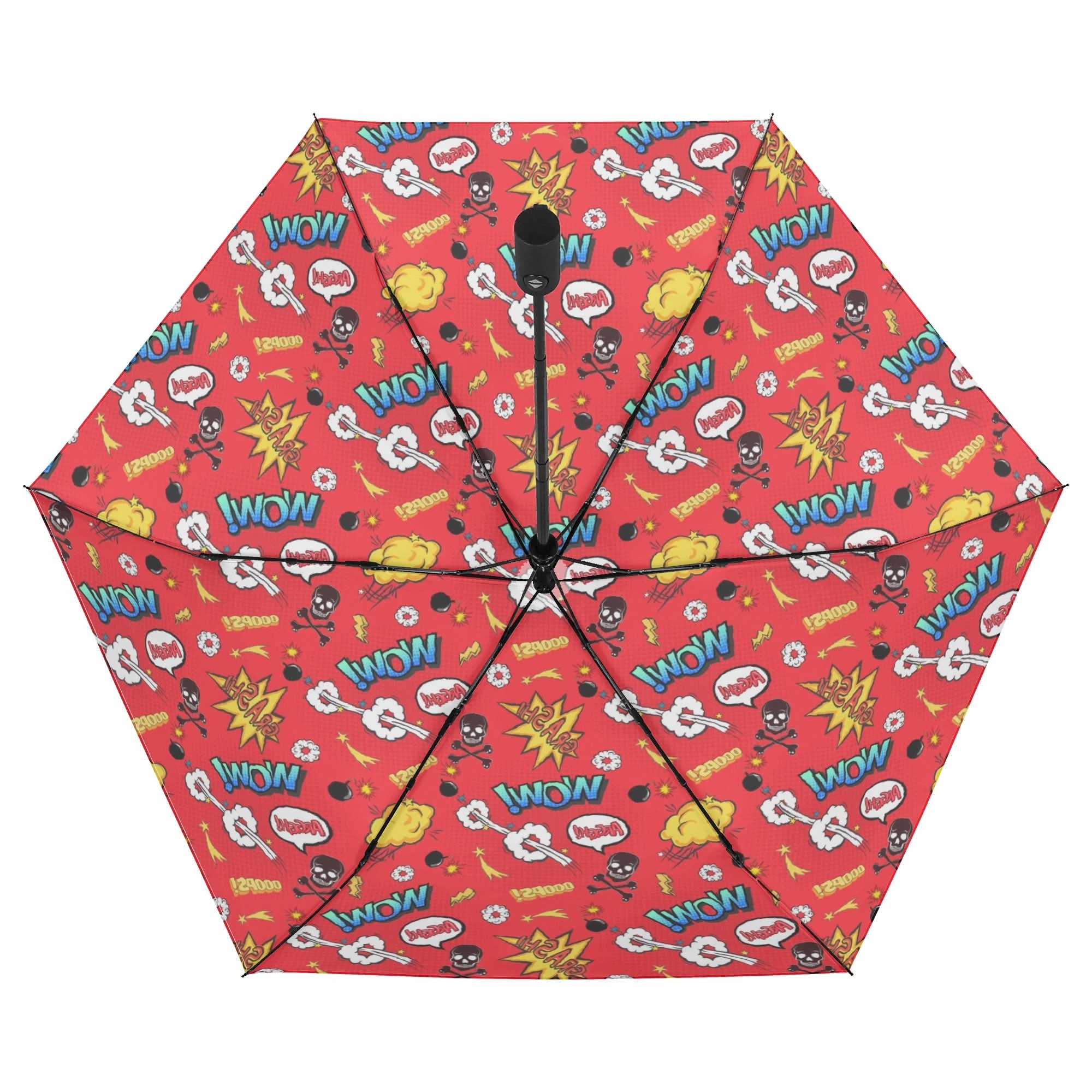 Comic Book Red Compact Automatic Umbrella Compact Automatic Umbrella comic Printed Offshore