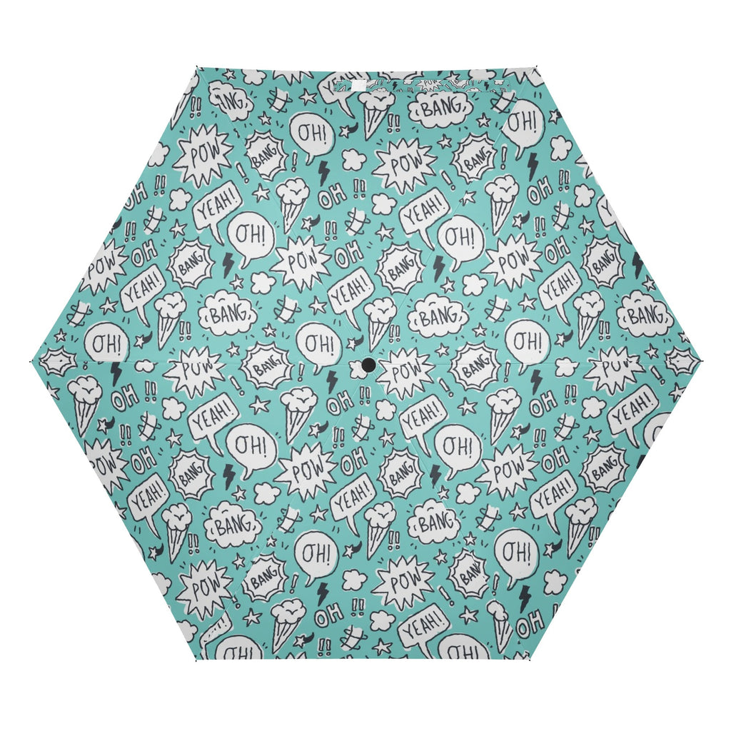 Comic Book Speech Bubbles Compact Automatic Umbrella Compact Automatic Umbrella comic Printed Offshore