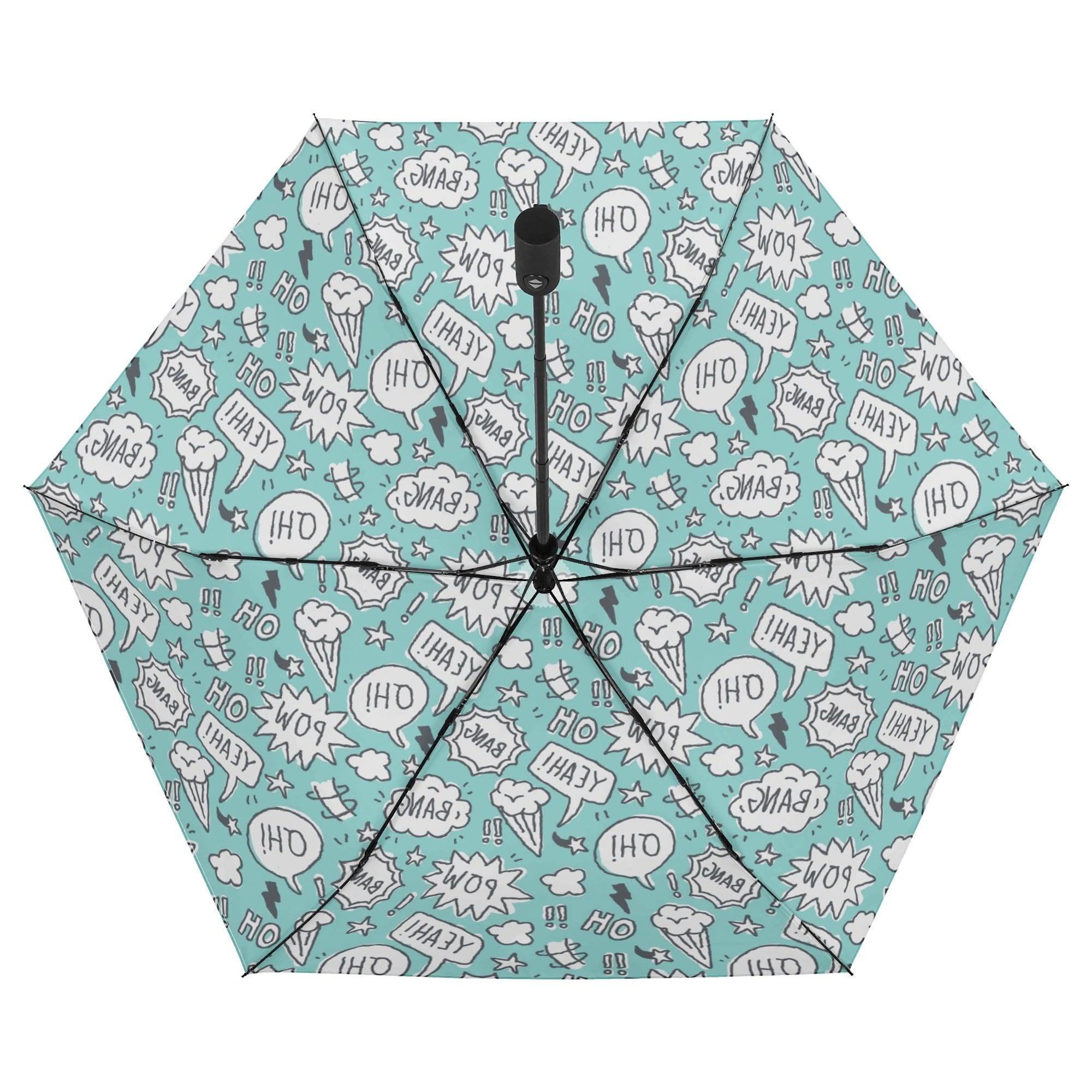 Comic Book Speech Bubbles Compact Automatic Umbrella Compact Automatic Umbrella comic Printed Offshore