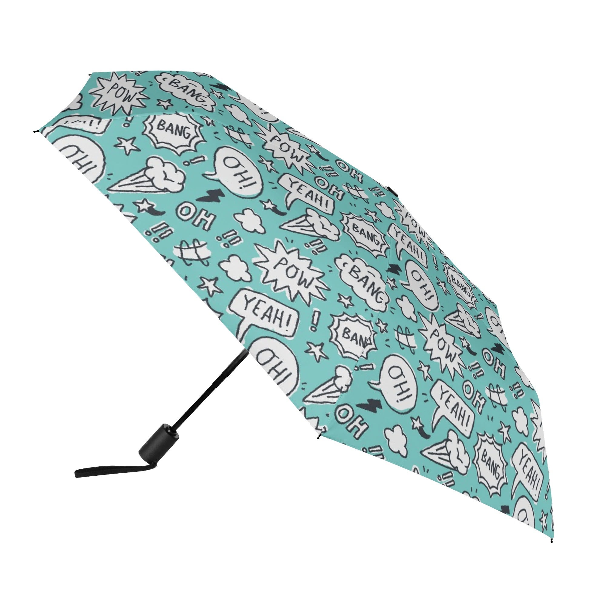 Comic Book Speech Bubbles Compact Automatic Umbrella Compact Automatic Umbrella comic Printed Offshore