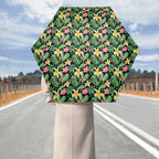 Frangipani Compact Automatic Umbrella Compact Automatic Umbrella Plants Printed Offshore