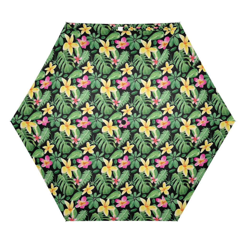 Frangipani Compact Automatic Umbrella Compact Automatic Umbrella Plants Printed Offshore