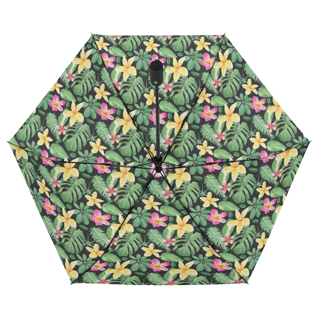 Frangipani Compact Automatic Umbrella Compact Automatic Umbrella Plants Printed Offshore