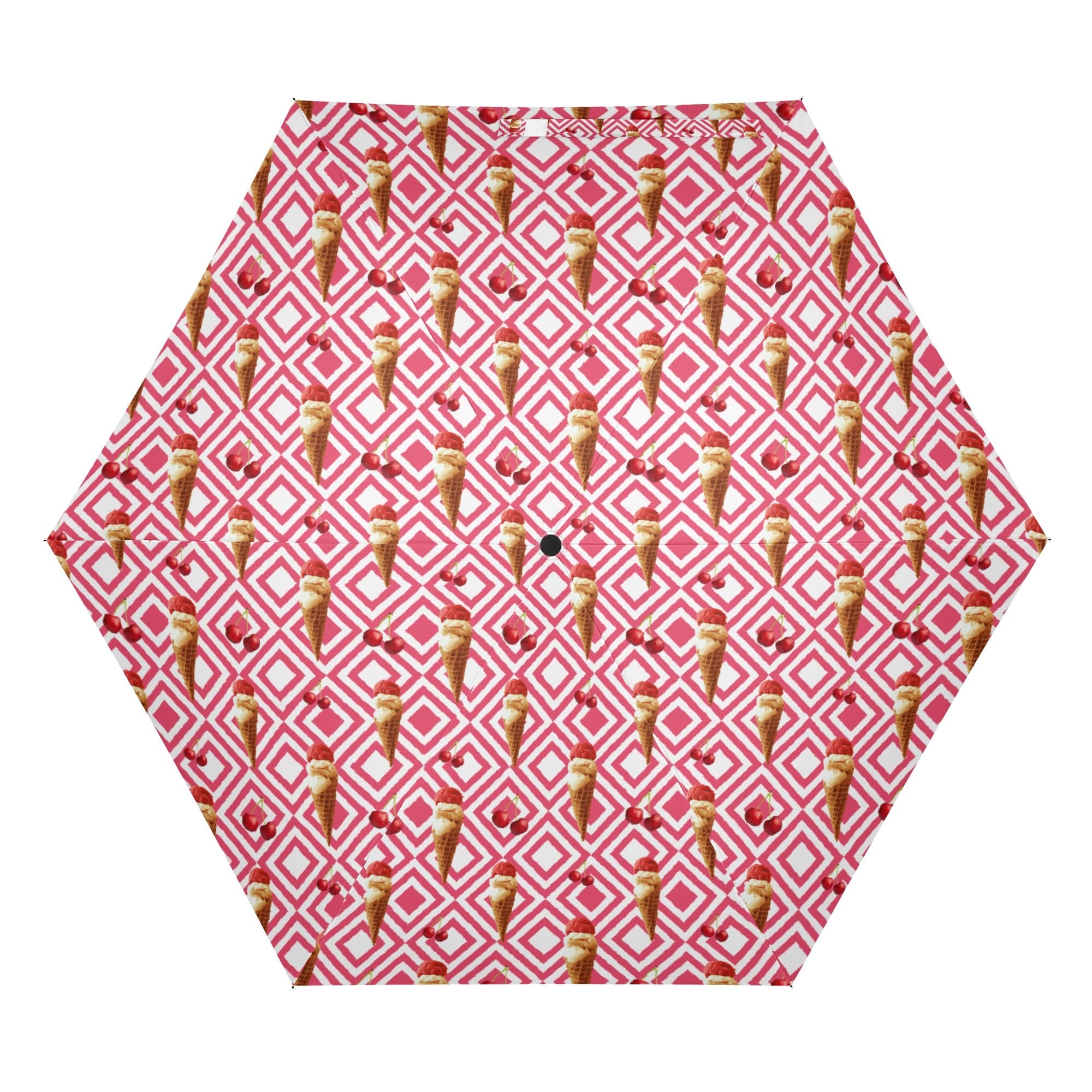 Cherry Ice Cream Compact Automatic Umbrella Compact Automatic Umbrella Food Printed Offshore
