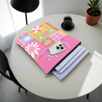 Personalised Patchwork Flowers Book Sleeve / Book Cover Protector with Zipper Personalised Book Sleeve / Cover Plants Printed Offshore