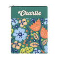 Personalised Boho Flowers Book Sleeve / Book Cover Protector with Zipper Personalised Book Sleeve / Cover Plants Printed Offshore