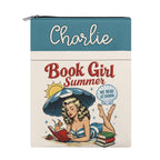Personalised Book Girl Summer Book Sleeve / Book Cover Protector with Zipper Personalised Book Sleeve / Cover Printed Offshore Reading Summer