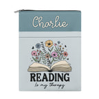 Personalised Reading Is My Therapy Book Sleeve / Book Cover Protector with Zipper Personalised Book Sleeve / Cover Printed Offshore Reading