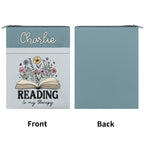 Personalised Reading Is My Therapy Book Sleeve / Book Cover Protector with Zipper Personalised Book Sleeve / Cover Printed Offshore Reading