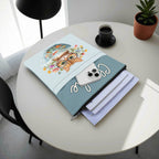 Personalised Cute Cat In Fish Bowl Book Sleeve / Book Cover Protector with Zipper Personalised Book Sleeve / Cover animal Printed Offshore