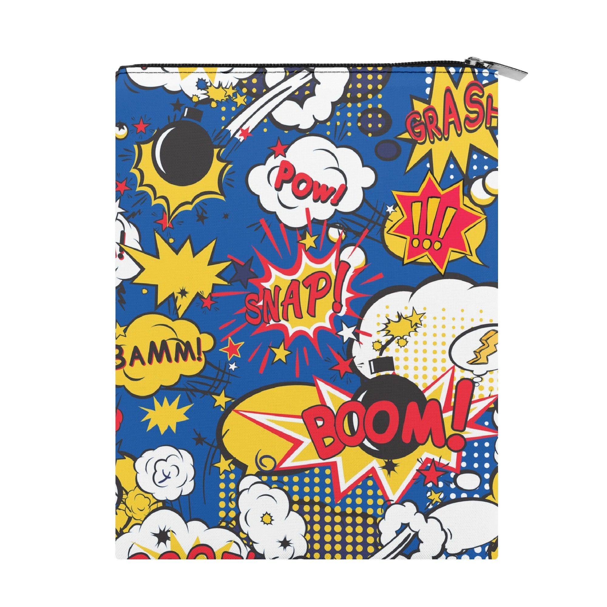 Personalised - Comic Book Blue - Book Sleeve / Book Cover Protector with Zipper Personalised Book Sleeve / Cover comic Printed Offshore