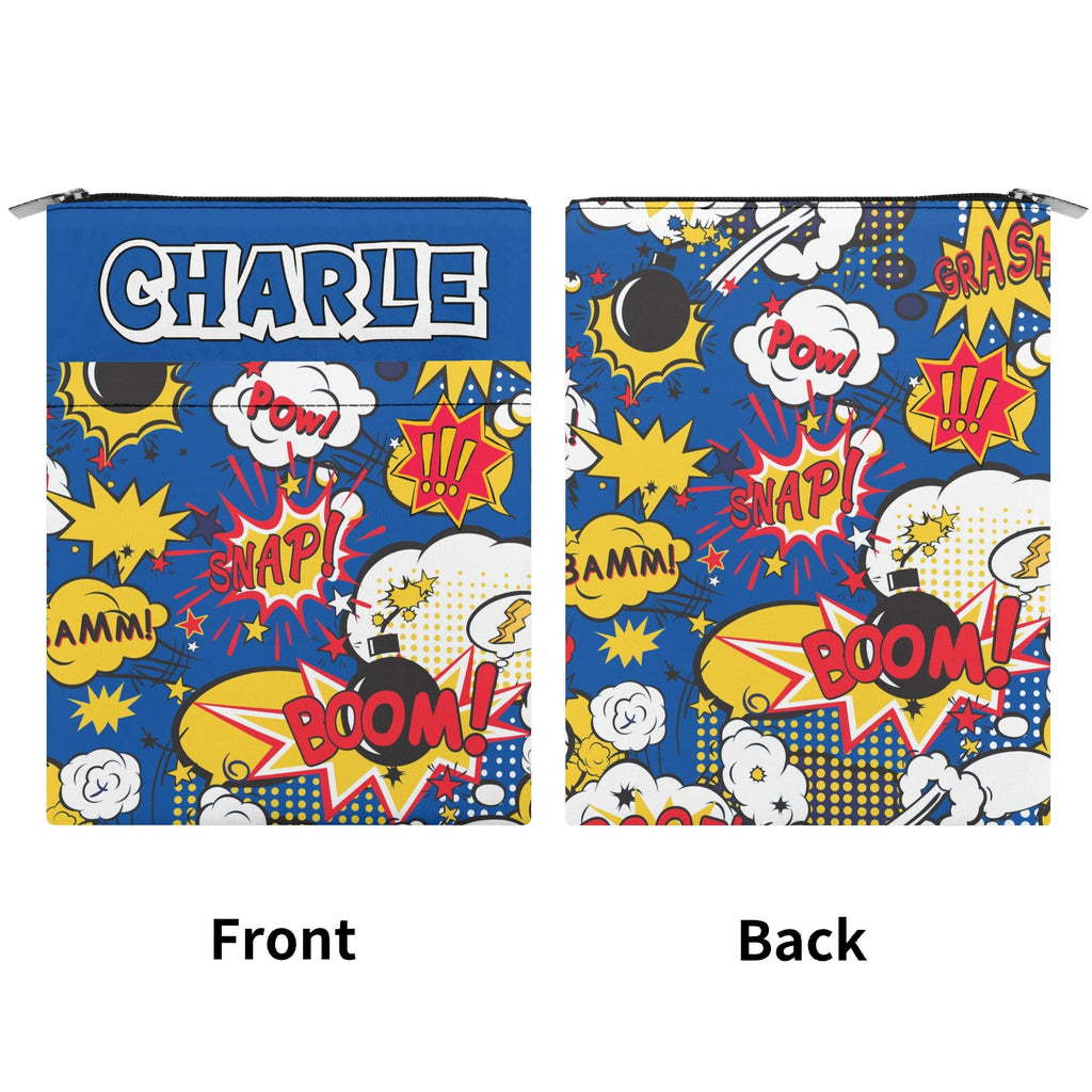 Personalised Comic Book Blue Book Sleeve / Book Cover Protector with Zipper Personalised Book Sleeve / Cover comic Printed Offshore