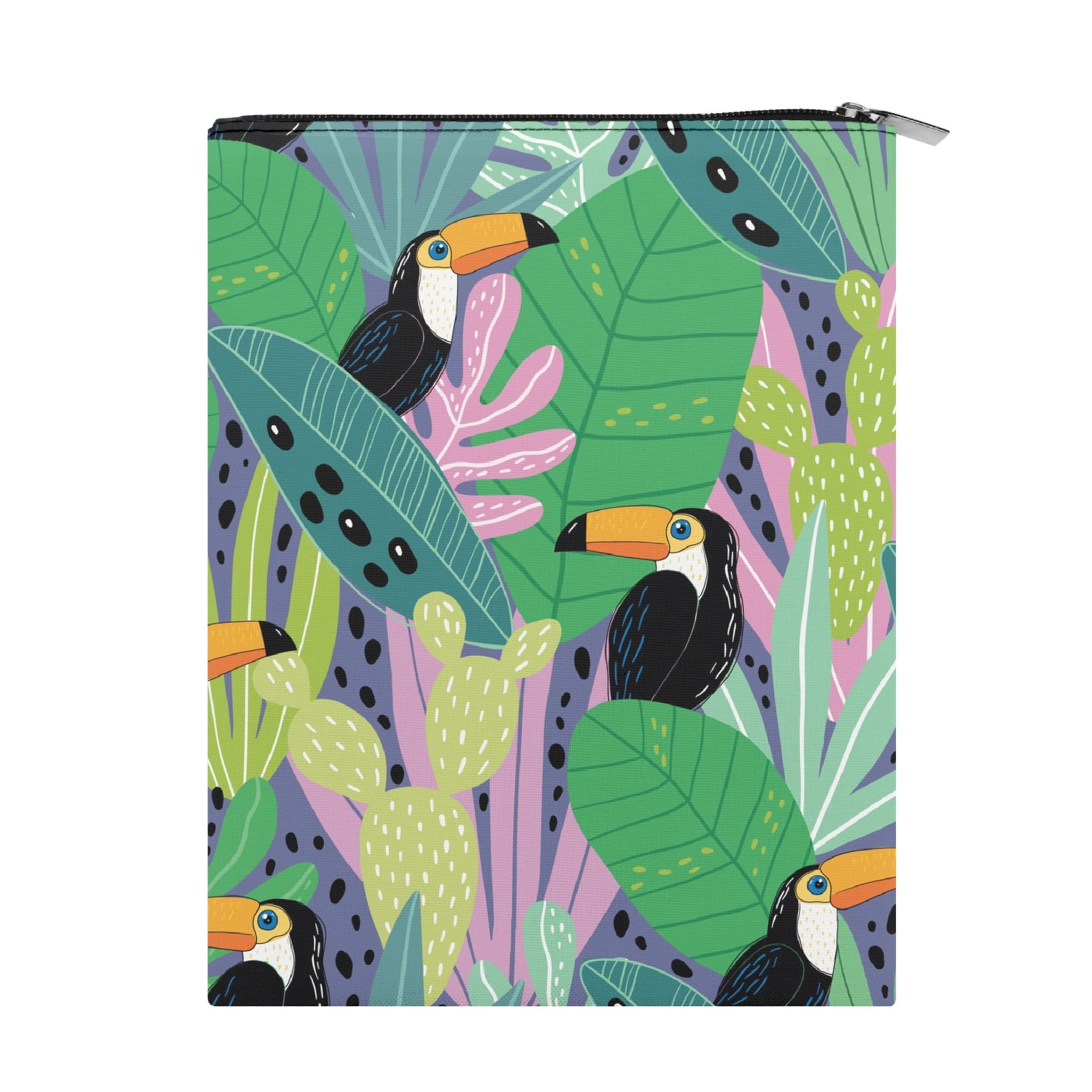 Personalised Bright Toucans Book Sleeve / Book Cover Protector with Zipper Personalised Book Sleeve / Cover animal Printed Offshore