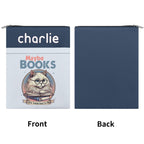 Personalised Maybe Books Are Addicted To Me, Cat Book Sleeve / Book Cover Protector with Zipper Personalised Book Sleeve / Cover animal Printed Offshore Reading