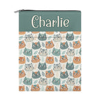 Personalised Cute Cat Faces Book Sleeve / Book Cover Protector with Zipper Personalised Book Sleeve / Cover animal Printed Offshore