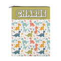 Personalised Cute Colourful Dinosaurs Book Sleeve / Book Cover Protector with Zipper Personalised Book Sleeve / Cover animal Printed Offshore