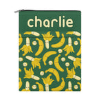 Personalised Happy Bananas Book Sleeve / Book Cover Protector with Zipper Personalised Book Sleeve / Cover Food Printed Offshore