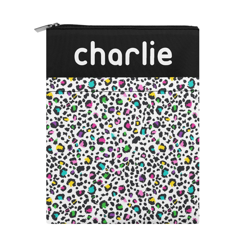 Personalised Animal Print In Colour Book Sleeve / Book Cover Protector with Zipper Personalised Book Sleeve / Cover animal Printed Offshore
