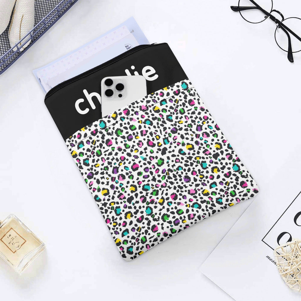 Personalised Animal Print In Colour Book Sleeve / Book Cover Protector with Zipper Personalised Book Sleeve / Cover animal Printed Offshore