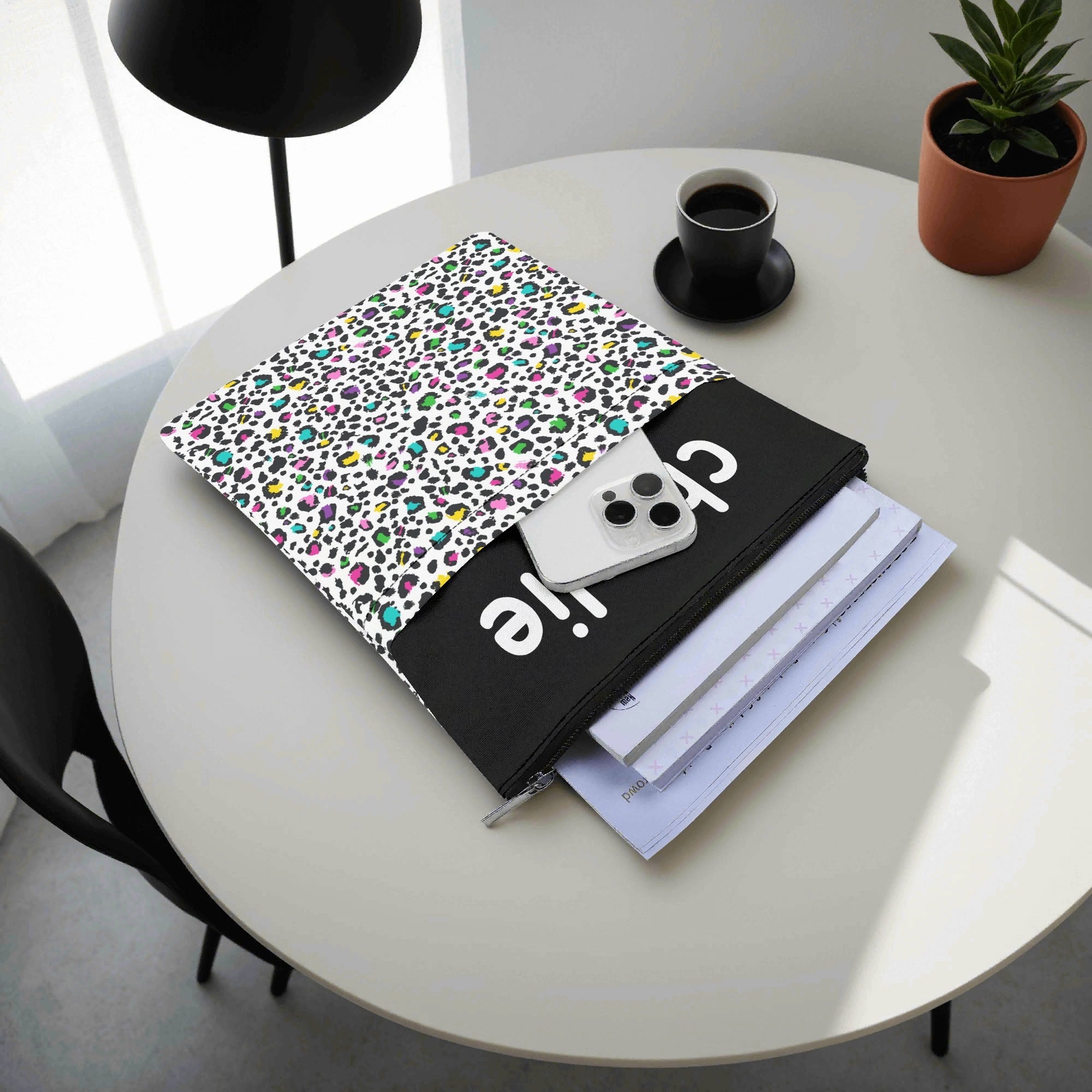 Personalised - Animal Print In Colour - Book Sleeve / Book Cover Protector with Zipper Personalised Book Sleeve / Cover animal Printed Offshore