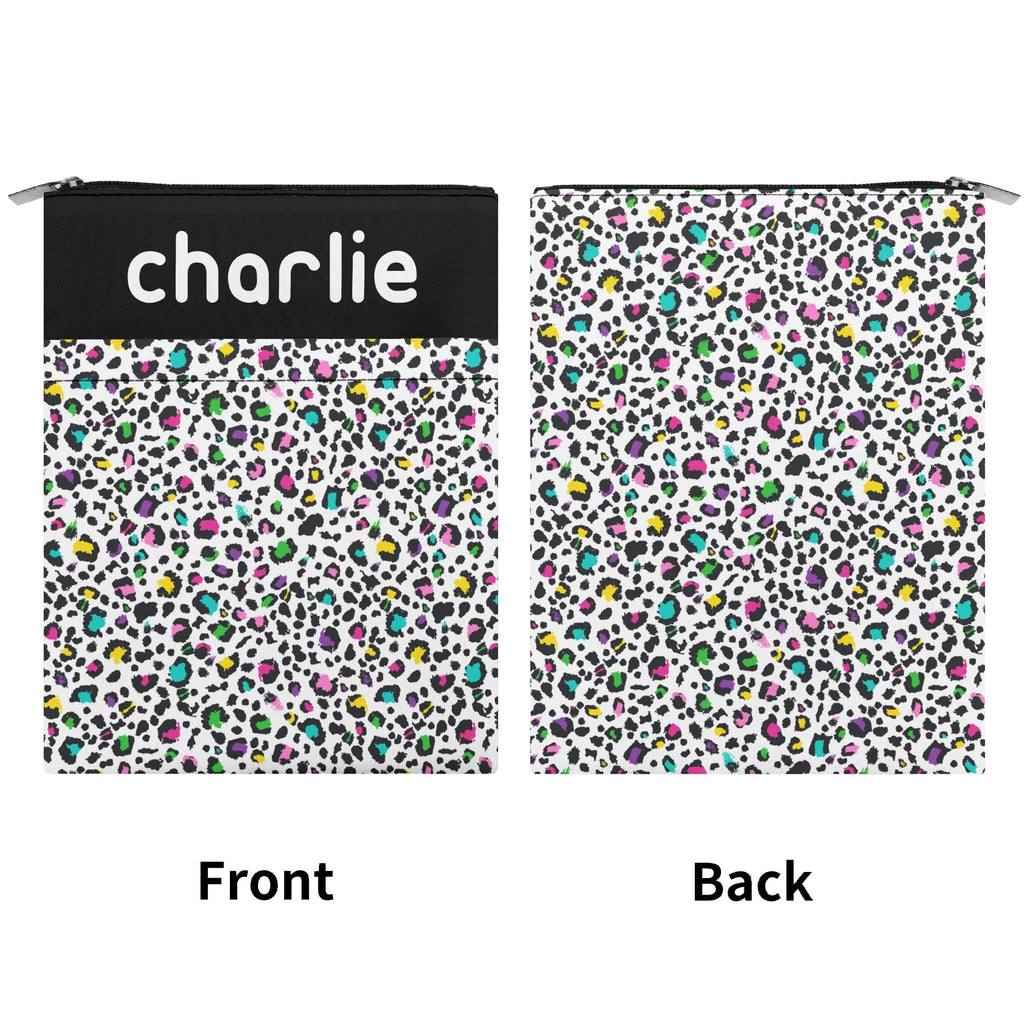 Personalised Animal Print In Colour Book Sleeve / Book Cover Protector with Zipper Personalised Book Sleeve / Cover animal Printed Offshore