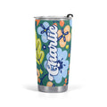 Personalised - Boho Flowers - Stainless Steel 20oz Travel Mug Default Title Personalised 20oz Travel Mug Plants Printed Offshore Retro